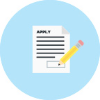 an icon of an application being filled out