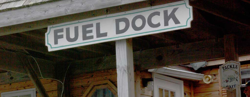 a fuel dock sign