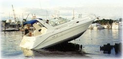 a boat that has hard grounded