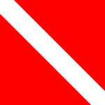 a red and white diver down flag