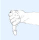 Hand signal for slow down the boat: Thumb down