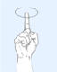 Hand signal for turn the boat: Circle motion with arms over-head then point in desired direction