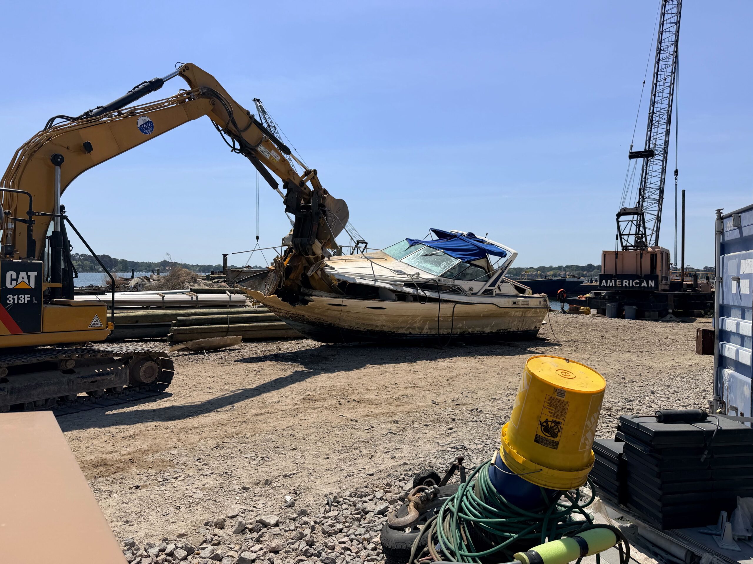 BoatUS Foundation and North Carolina Coastal Federation Clear Four Abandoned Boats from Sneads Ferry Waterways 
